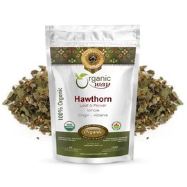Organic Way Hawthorn Leaf and Flower Whole (Crataegus monogyna) - Herbal Tea | European Wild-Harvest | Organic, Kosher & USDA Certified | Non GMO & Gluten Free | Origin - Albania (2 Oz)