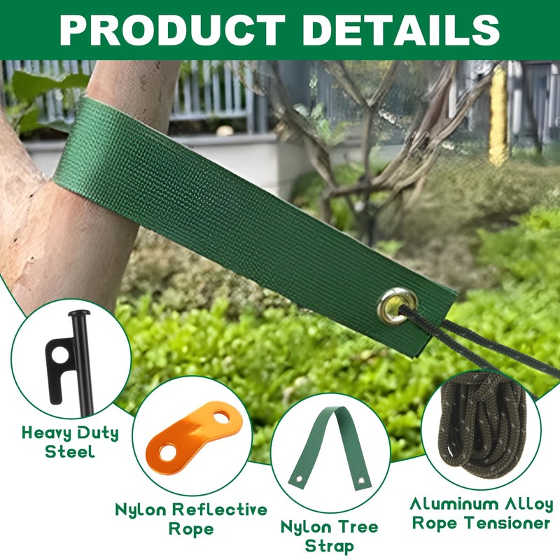 WOPPLXY 30 Pcs Tree Stakes and Supports, Heavy Duty Tree