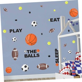 ORFOFE DIY Boys and Girls Room Decor Basketball Football Wall Sticker Easy Peel PVC Decal Unique Design