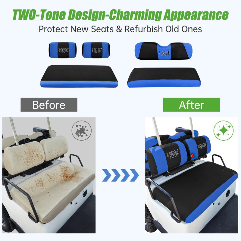 10L0L Golf Cart Front Rear Seat Covers for Yamaha G2