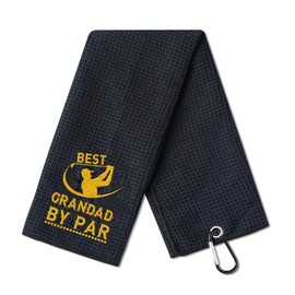 CybGene Grandad Gifts Golf Towel, Golf Gifts for Grandad on Father‘s Day Gifts, 40 x 60cm Microfiber Golf Towel for Golf Bags - Best Grandad by Par
