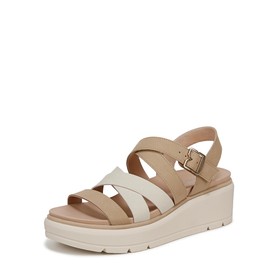 Dr. Scholl's Womens Nice Day Max Sun Wedge Sandal Light Sand Smooth 8 M