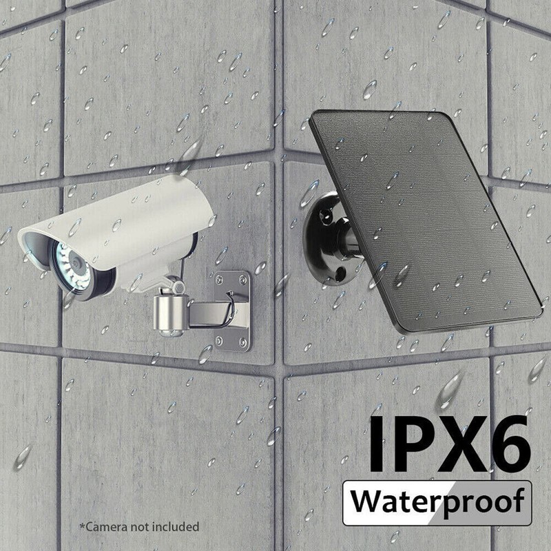 Panel Solar para Cámara de Seguridad, 10W DC 5V Micro