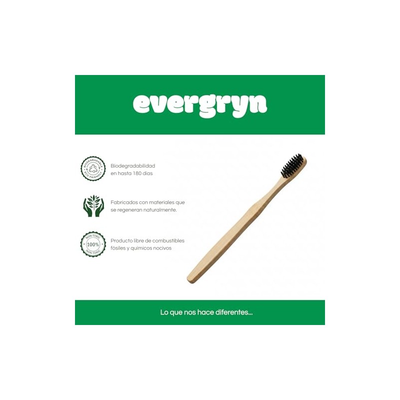 Cepillo de Dientes de Bambú 100% Biodegradable Libre de BPA,