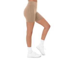 PAVOI ACTIVE High Waisted Buttery Soft Shorts for Women | Pilates Yoga Sculpting 6-Inch Biker Shorts Women | LuxeCloud Sand