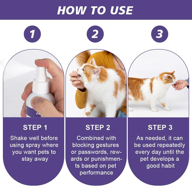 Cat Deterrent Spray, Natural Cat Repellent Spray, Non-Toxic Anti-Scratch Deterrent