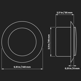 Repa Market ø4" Inch White Steel Exhaust Diffuser with Flange - Soffit Vent Air Intake - Adjustable Valve for Optimal Airflow - Quiet Duct Air Extraction - Indoor Ventilation - Round Duct Cover