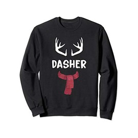 Dasher Reindeer Christmas Matching PJs Group Costume Gift Sweatshirt
