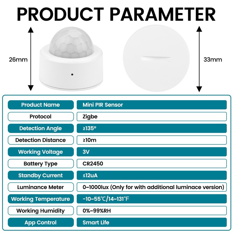 Heemol Motion Sensor, Zigbee Connection Infrared Sensor with Human Motion