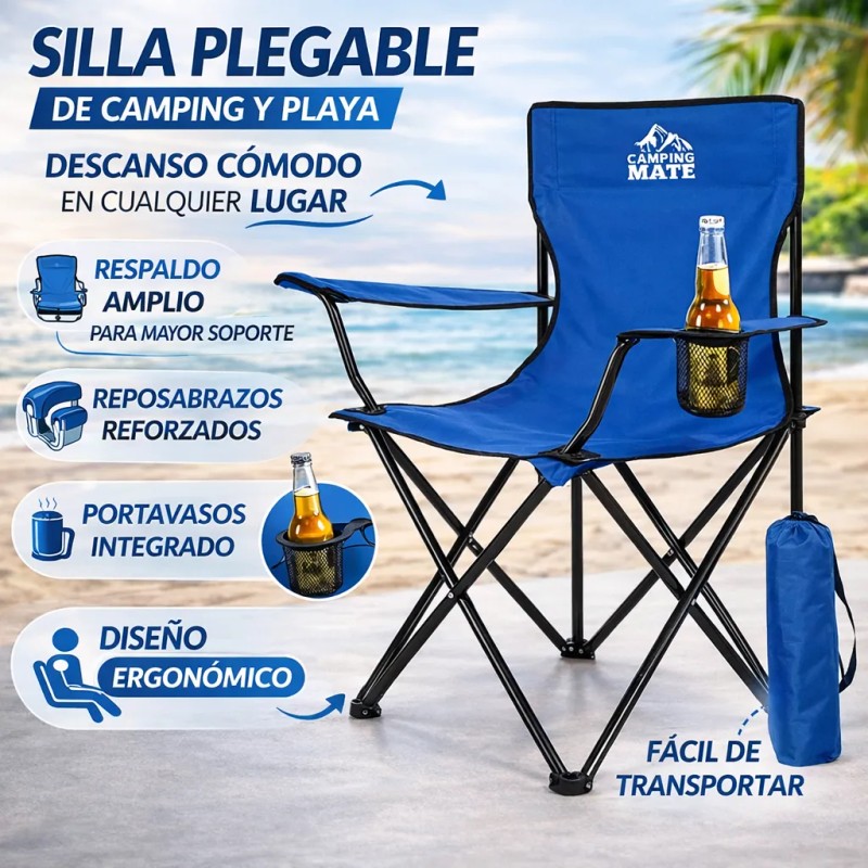 4 Sillas Plegables Jardin Alberca Camping Playa Hogar Funda