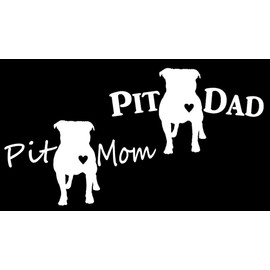 2-Pack Pit Dad and Mom Bull Dog Decal Sticker