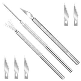 BOHUIZ 3 in 1 Clay Needle Tools, Sculpting Ceramics Pottery Carving Tool with 5 Pcs Cutting Head Clay Sculpting Tools Sculpture Feather Pin Carving Knife Needle Texture Tool for Model Claies Supplies