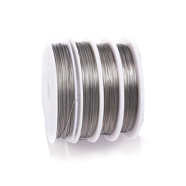 4 Rolls Sliver Beading Wire, Stainless Steel Wire, Tiger Tail