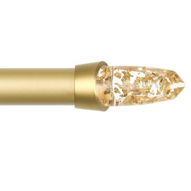 Long Curtain Rods for Windows 66 to 120 Inches, USFOOK 6/8 Inch Telescoping Splicing Gold Drapery rod 32 to 115 Inches, Heavy Duty Curtain Rod with Chic Lipstick Finial