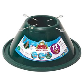 Quick Stand 12 Poly Tree Stand - Fast Setup - Holds 12' Tree with 7.5" Trunk - Holds 1.5 Gallons Green
