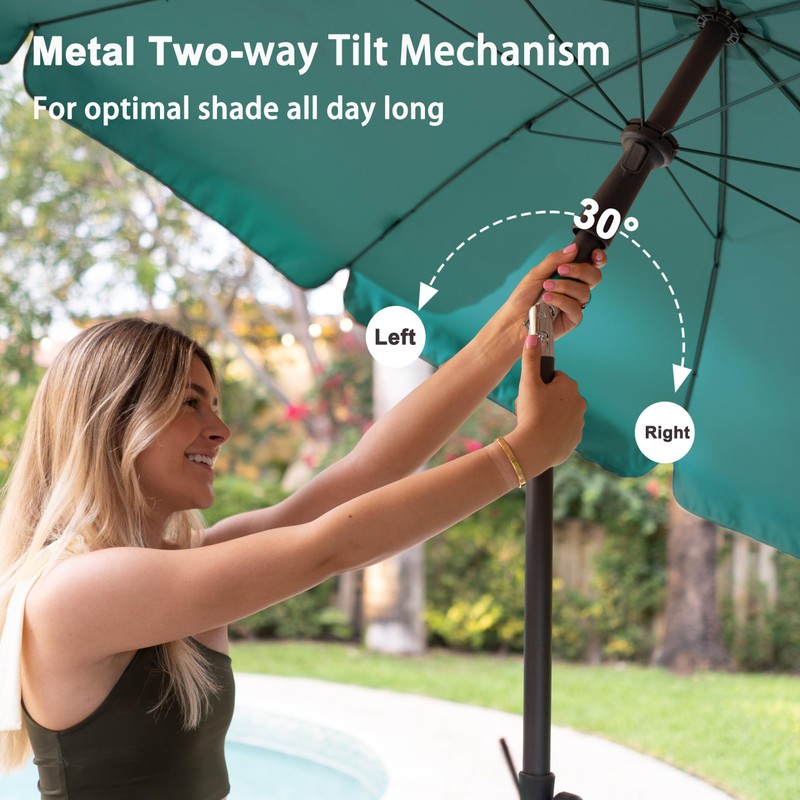 AMMSUN Patio Umbrella, 6.5 ft Outdoor Table Umbrella with Tilt