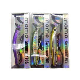 momolures - ULTIMA ARTIST SWIMMER 70mm 80mm Sinking Minnow for Bass, Seabass, Pike, Trout, Salmon lure fishing (70mm - 3pcs Assort #02)