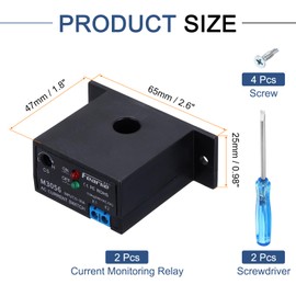 sourcing map 2pcs Miniature Current Switch 0-30A Normally Closed AC Current Sensing Switch Sensor Monitoring Relay, M3056