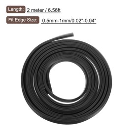 sourcing map U Channel Edge Trim, 6.6ft Length Rubber Guard Seal Strip Edge Protector Round Type Fit for 0.5-1mm Edge, (5/32" W x 23/64" H) Black