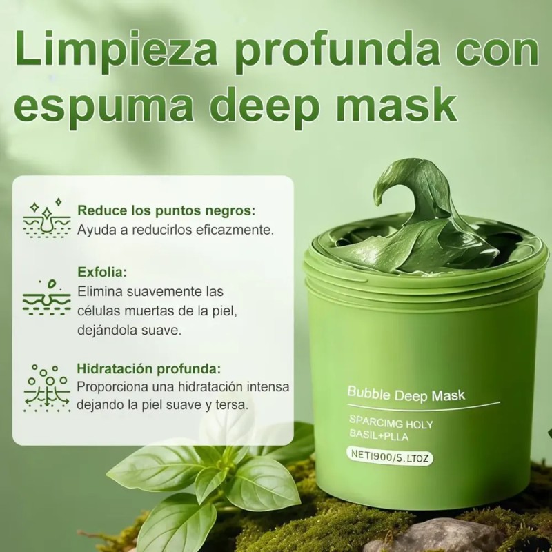 Mascarilla De Arcilla Para Cara, Holy Basil Bubble Deep Clea