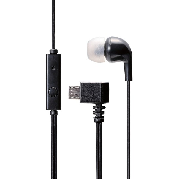 Elecom EHP-MM100MBK Micro USB Headphones, Monaural, Microphone Included, Black