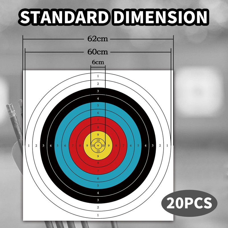 LONGBOWMAKER 60 * 60cm Archery Targets 20pcs Backyard Clear Targets