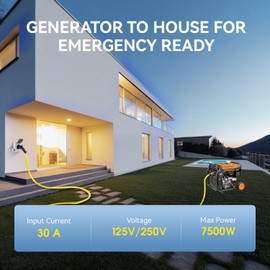 3FT NEMA L14-30P to SS2-50R RV Marine Power Generator Adapter Cord, 30A 4 Prong Locking Generator L14-30P Male to 50A Marine Shore Power SS2-50R Female with 135° Elbow Grip Handle, LED Power Indicator