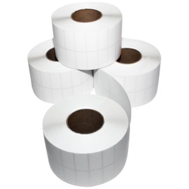 Compulabel Thermal Transfer Shipping Labels, 2 inch x 1 inch, White, Permanent Adhesive, Perforations Between Labels, 11000 Per Roll, 4 Rolls