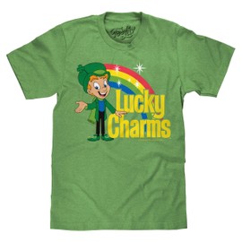 Tee Luv Lucky Charms T-Shirt - Green Lucky The Leprechaun Shirt (X-Large) Kelly Heather