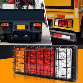 Ourbest [Iron Net Protection] Trailer Heavy Duty 13inch Tail Turn Signal Brake Reverse Light 12V for Truck RV UTV Tractor Camper Van
