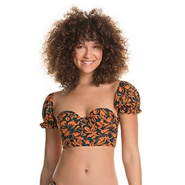 Maaji Bustier de Bikini con Aros para Mujer, Naranja/Fiesta de Bloques, M