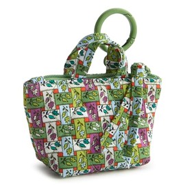 Vera Bradley Premium Cotton Original Tote Bag Charm, Ribbon Plaid
