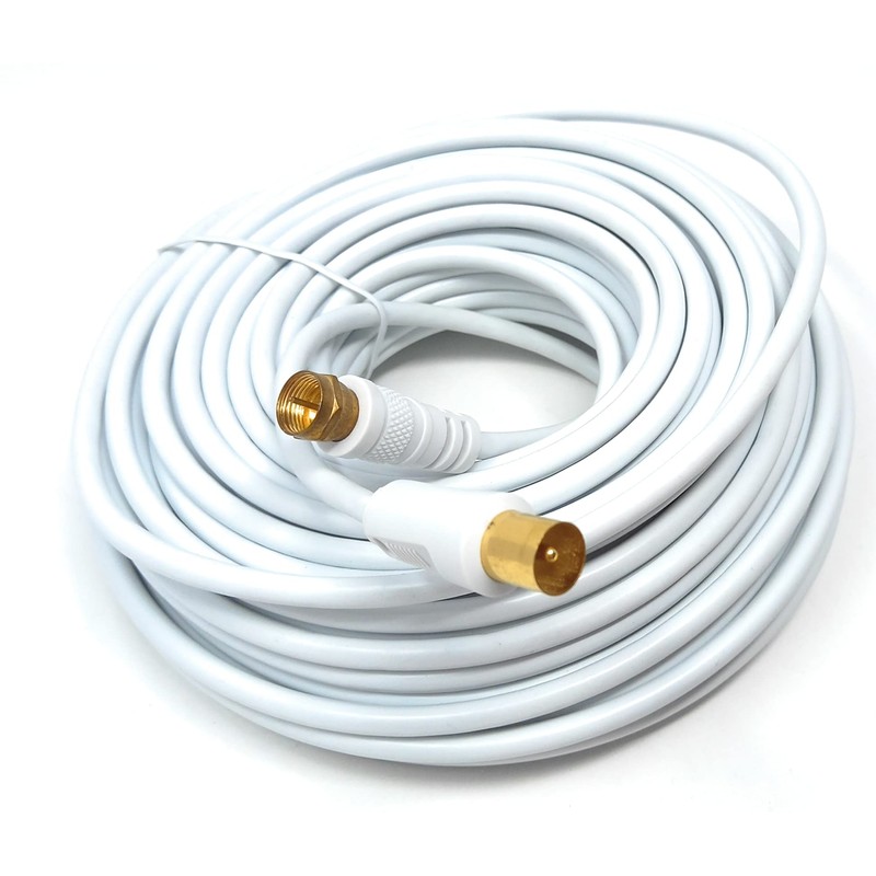 DRUT 20m RF TV Aerial Male to F Type Connector