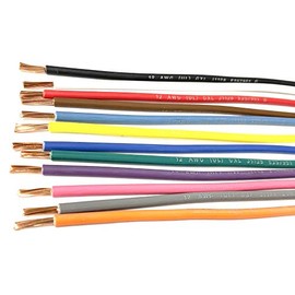 AC/DC Wire And Supply 12 AWG Automotive High Temp GXL Wire Stranded Copper Wire 12 Colors With Legend Print (10 Feet Coil ea) MADE IN USA