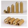 BOZONLI Grub Screws Metric Thread Brass Cone Point Hex Socket