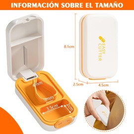 AGTOWM Cortador de Pastillas,Cortador de Pastillas Portátil,Partidor de Pastillas,Organizador de Pastilla, Cortador de Pastillas para Pequeñas y Micro Pastillas,Divisor de Pastillas con Cierre de Seguridad,Fácil de Poner y Quitar