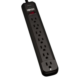 Tripp Lite 7 Outlet Surge Protector Power Strip, Extra Long 12ft Cord, Black, & Dollar 25,000 Insurance (TLP712B)