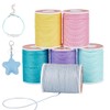 PH PandaHall 72 Yards Waxed Cords, 6 Colours 1mm Wax