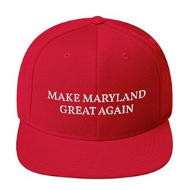 CreativeTees4You Make Maryland Great Again Hat Flatbrim Flat Brim Snapback Hat Cap Red