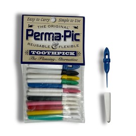 Original Perma Pic Reusable Toothpicks (12-Pack) - Flossing Alternative, Portable & Travel-Ready, Easy Clean, Durable Picks for Oral Hygiene on-The-Go