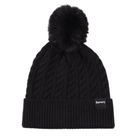 MniJiza Baby Winter Hat Toddler Girls Pompom Beanie Infant Boys Warm Twist Knit Hats (6-24M, Black)