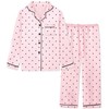 Schbbbta Silk Satin Pajamas for Girls Womens Loungewear Two-Piece Sleepwear