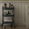 3-Tier Rolling Metal Storage Organizer,Mobile Utility Cart,Kitchen Storage Carts with