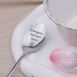 Funny Ice Cream Spoon Gift for Husband Wife Ice Cream Lovers Gifts for Mum Dad Christmas Birthday Gift for Best Friend BFF Friendship Gift for Sister Brother Ice Cream Themed Gifts Spoons