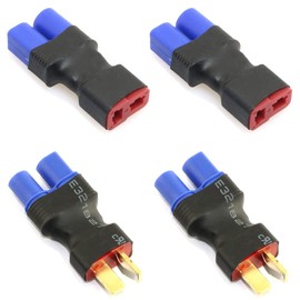 4pcs RC LiPo Battery Connector Adapter Compatible with EC3 to T Male Female Connectors ESC Charger