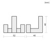 Mavö Oleg Tetris Wall Hooks for Drilling Double Hooks Small