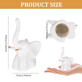 2PCS Toilet Bolt Covers Decorative, Ceramic Toilet Bolt Caps for Bottom Screws,Easy to Install Cute Bathroom Decor, Animal-Shaped Bowl Screw Cover Set Protectors for Modern Home(White, Elephant)