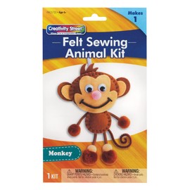 Creativity Street Felt Sewing Animal Kit, Monkey, 6.5" x 10.5" x 1", 1 Kit