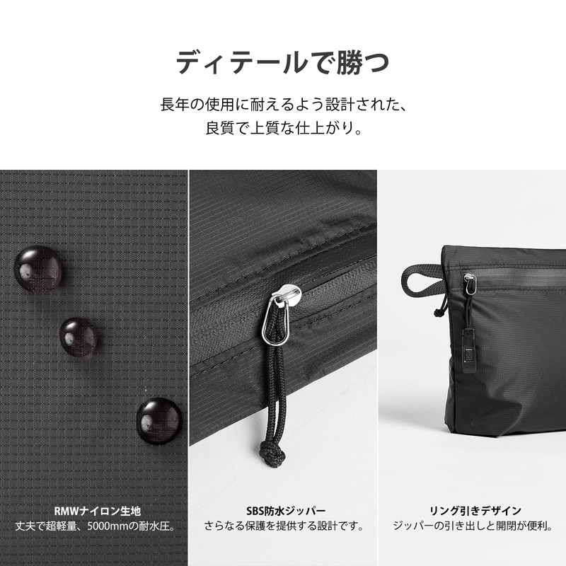 NextPacker Ultra Light Pouch with Double Side Zipper for Tech,