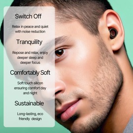 Deciboo Quiet Ear Plug - Ultra Comfy Reusable Hearing Protection Soft Earplug for Sleep, Deep Focus, Travel, Noise Sensitivity - 26db Noise Reduction (Black)